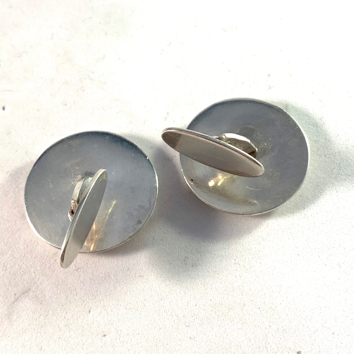 Kaplan, Sweden 1965Large Sterling Silver Modernist Cufflinks