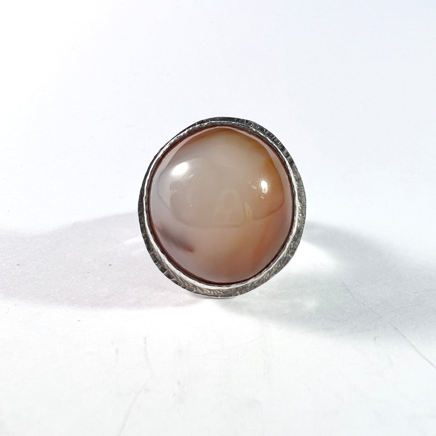 Arne Fridorff, Sweden 1976. Vintage Sterling Silver Agate Ring.