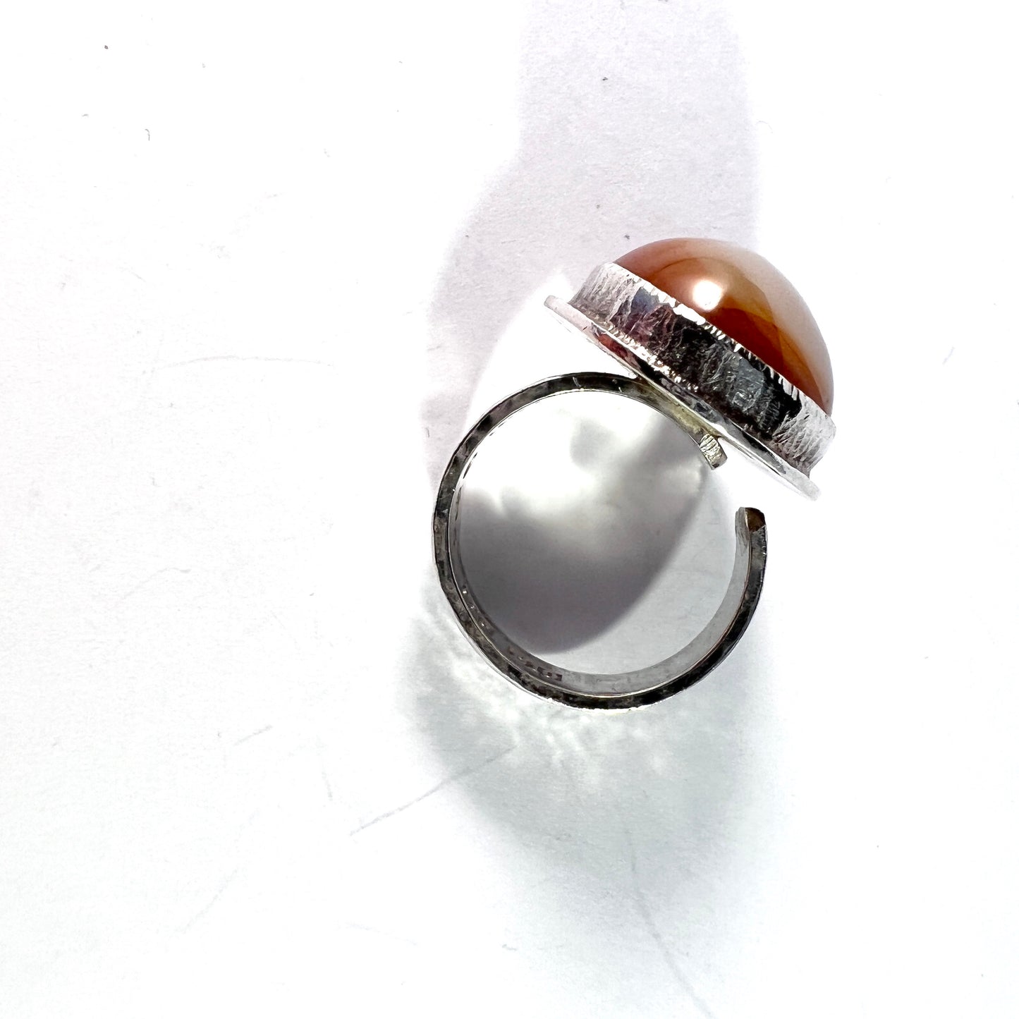 Arne Fridorff, Sweden 1976. Vintage Sterling Silver Agate Ring.