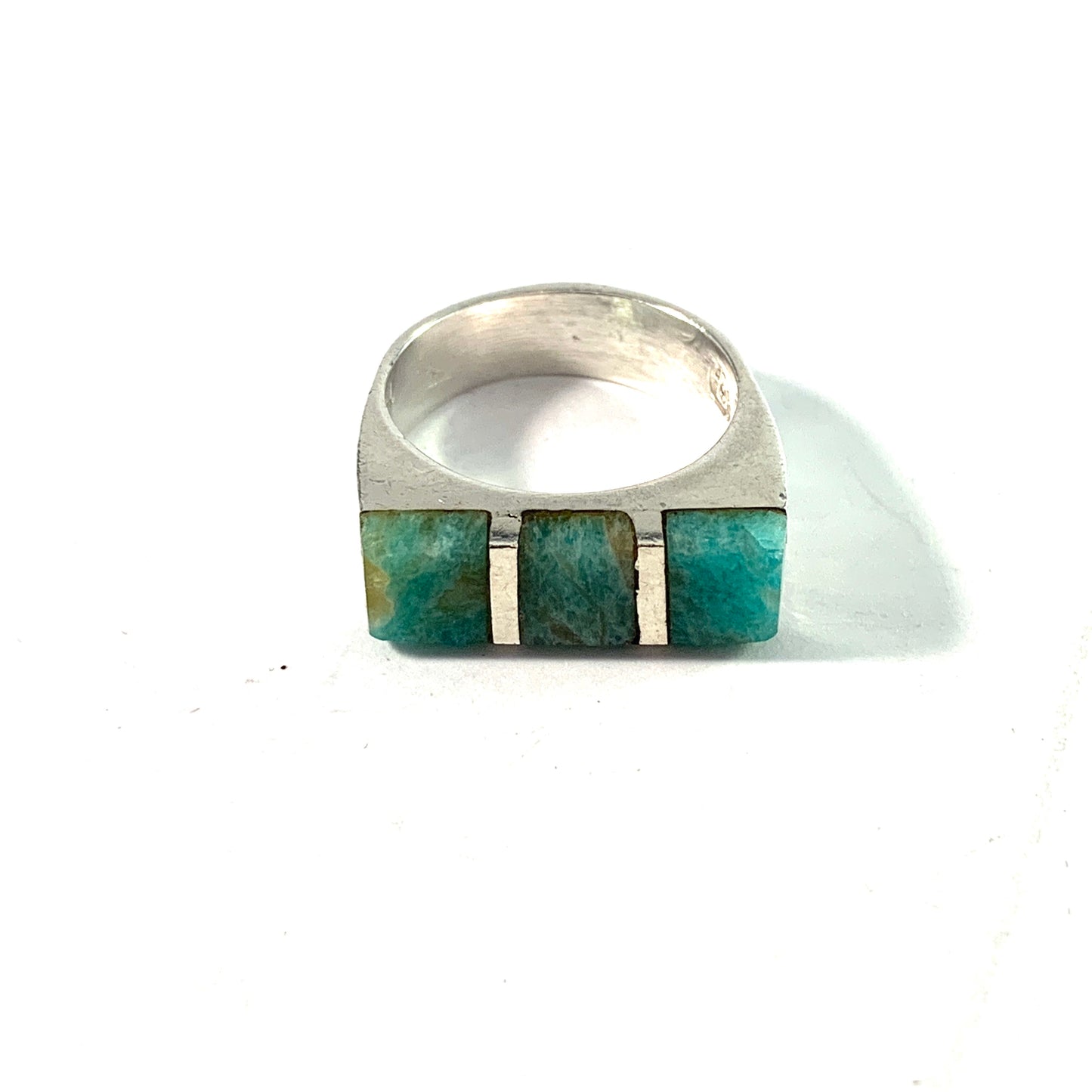 Miguel Garcia? Mexico 1950-60s. Sterling Silver Aventurine Ring.