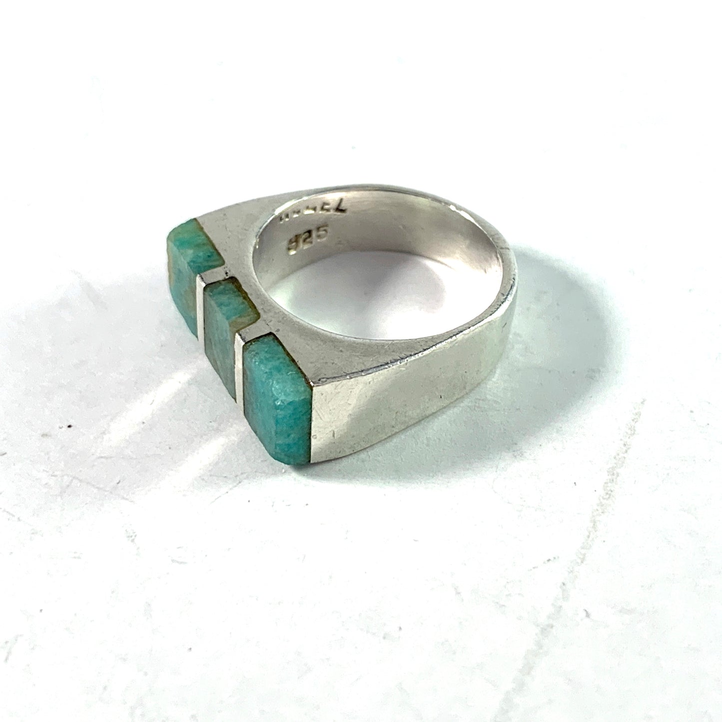 Miguel Garcia? Mexico 1950-60s. Sterling Silver Aventurine Ring.