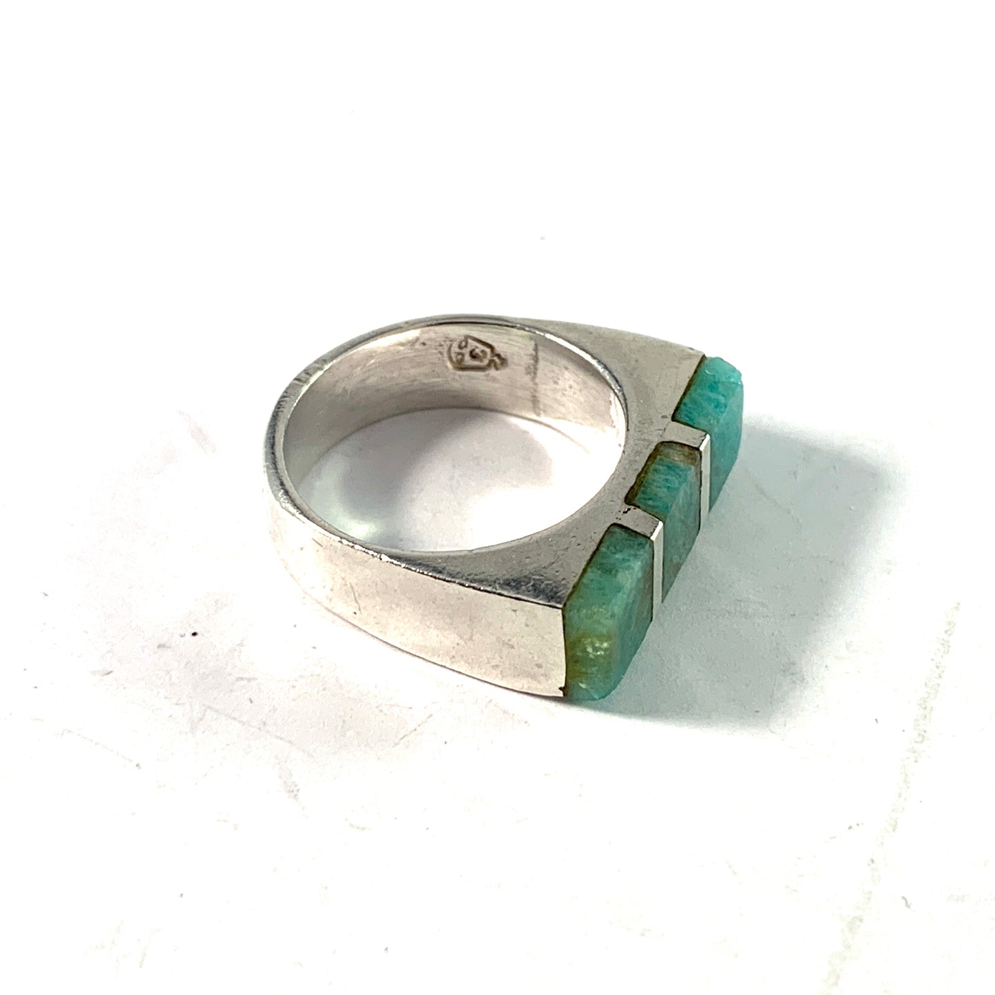 Miguel Garcia? Mexico 1950-60s. Sterling Silver Aventurine Ring.