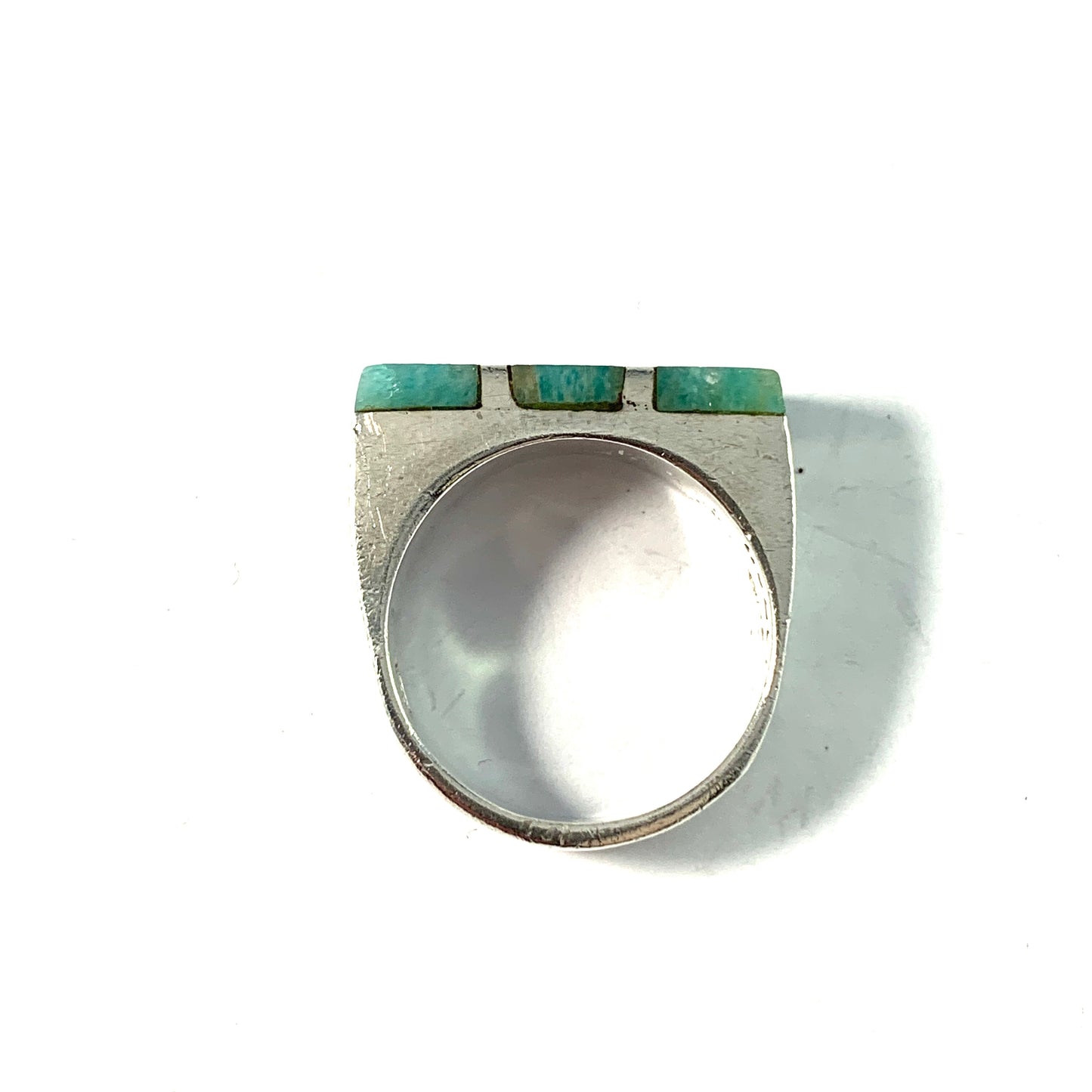 Miguel Garcia? Mexico 1950-60s. Sterling Silver Aventurine Ring.