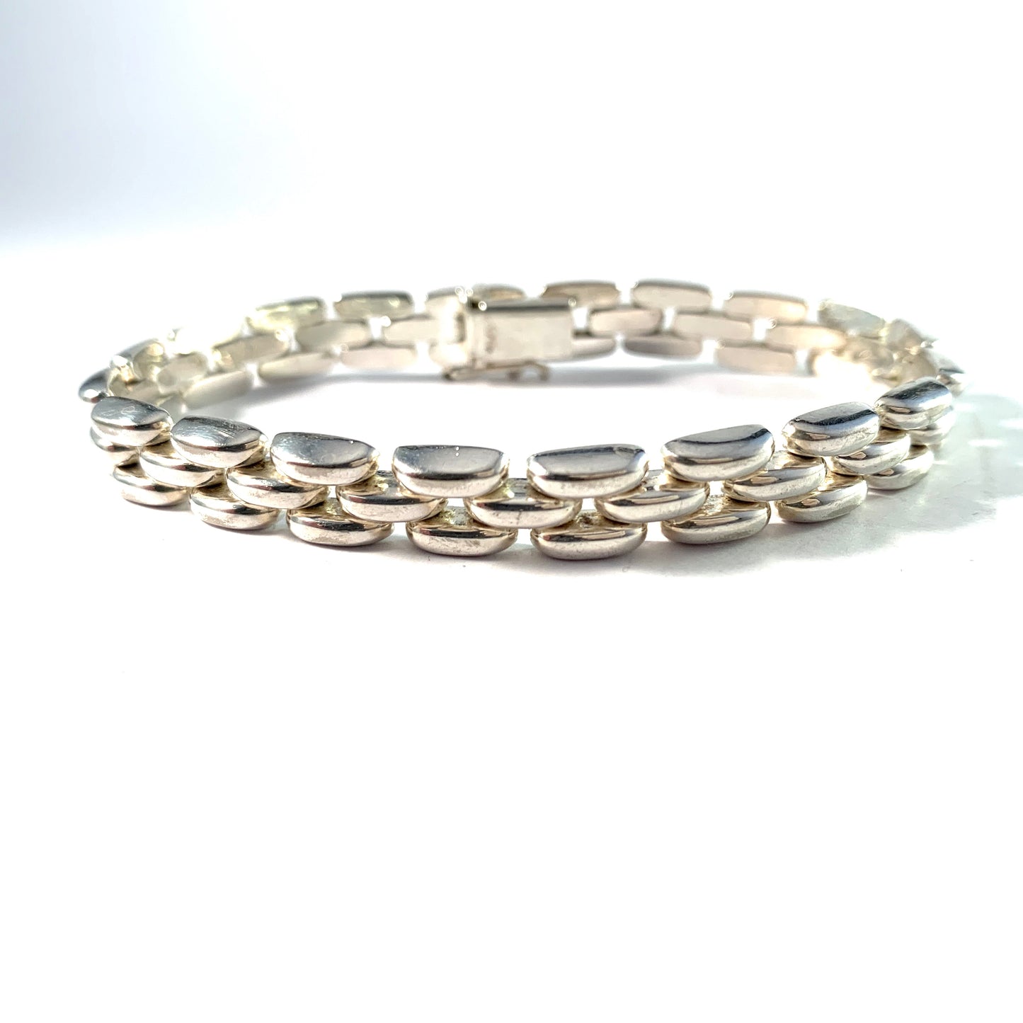 Swedish Import c 1950s. Mid Century Solid 830 Silver Bracelet.