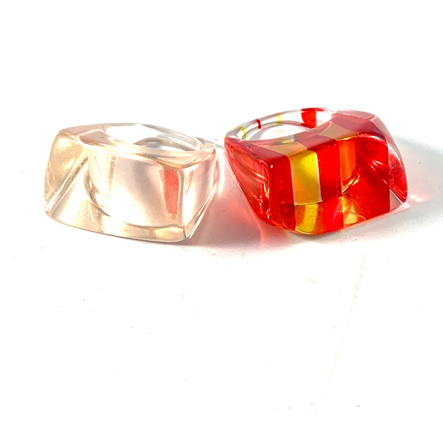 Vintage 1960s Two Lucite Rings