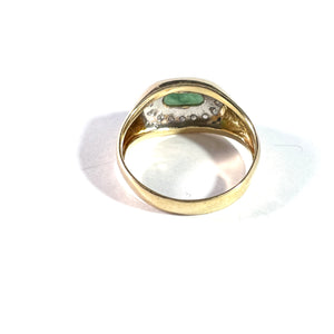 Vintage 18k Gold Diamond Jade Ring.