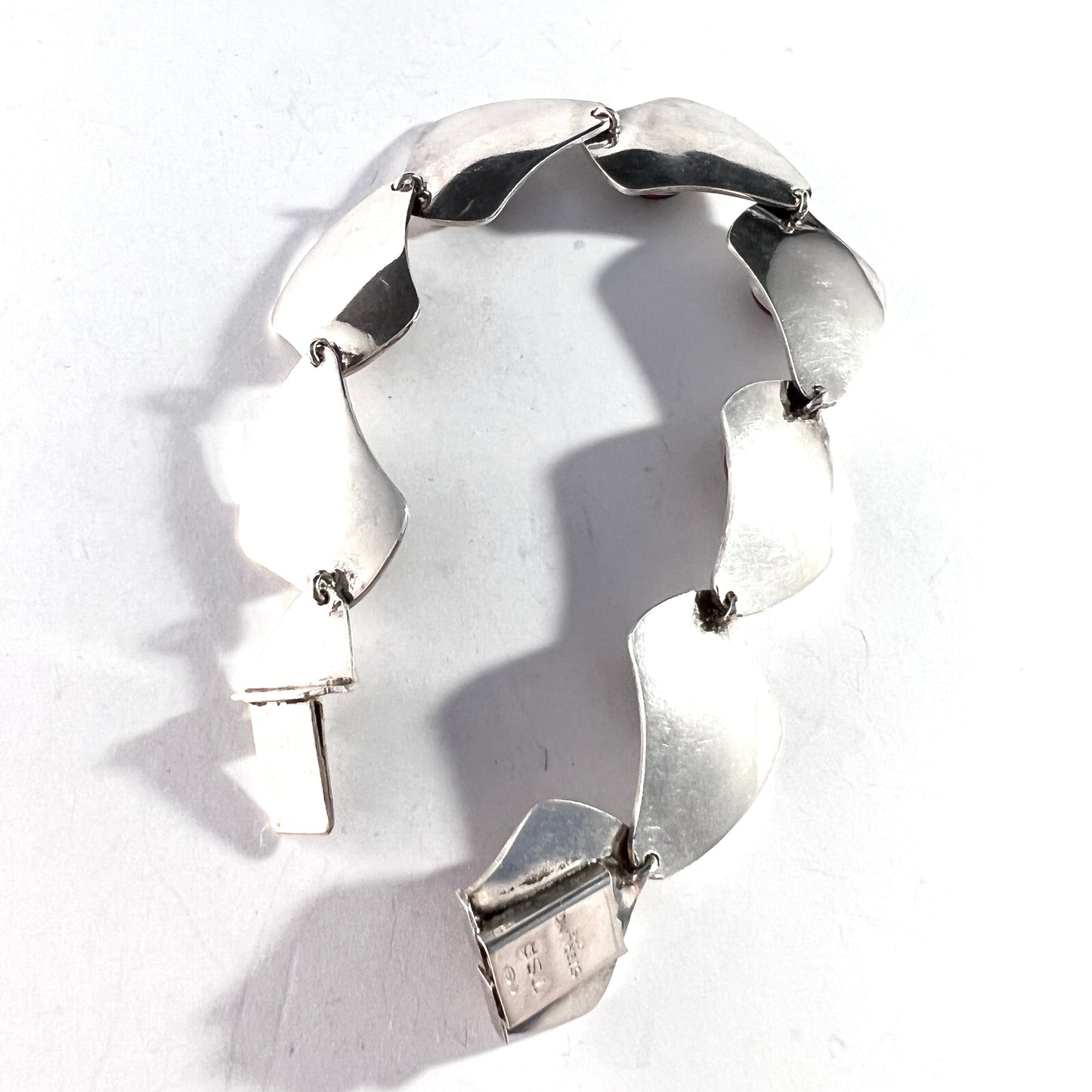 Theodor Skat-Rørdam, Denmark 1960s. Sterling Silver Amber Bracelet.