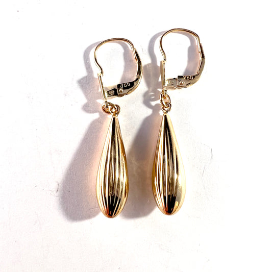 Sweden, Vintage 18k Gold Torpedo Earrings.