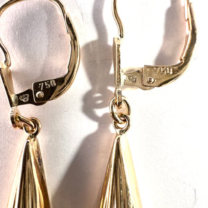 Sweden, Vintage 18k Gold Torpedo Earrings.