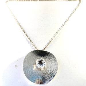 Atelje Stigbert for W Jonsson, Sweden year 1971 Large Sterling Silver Rock Crystal Necklace.
