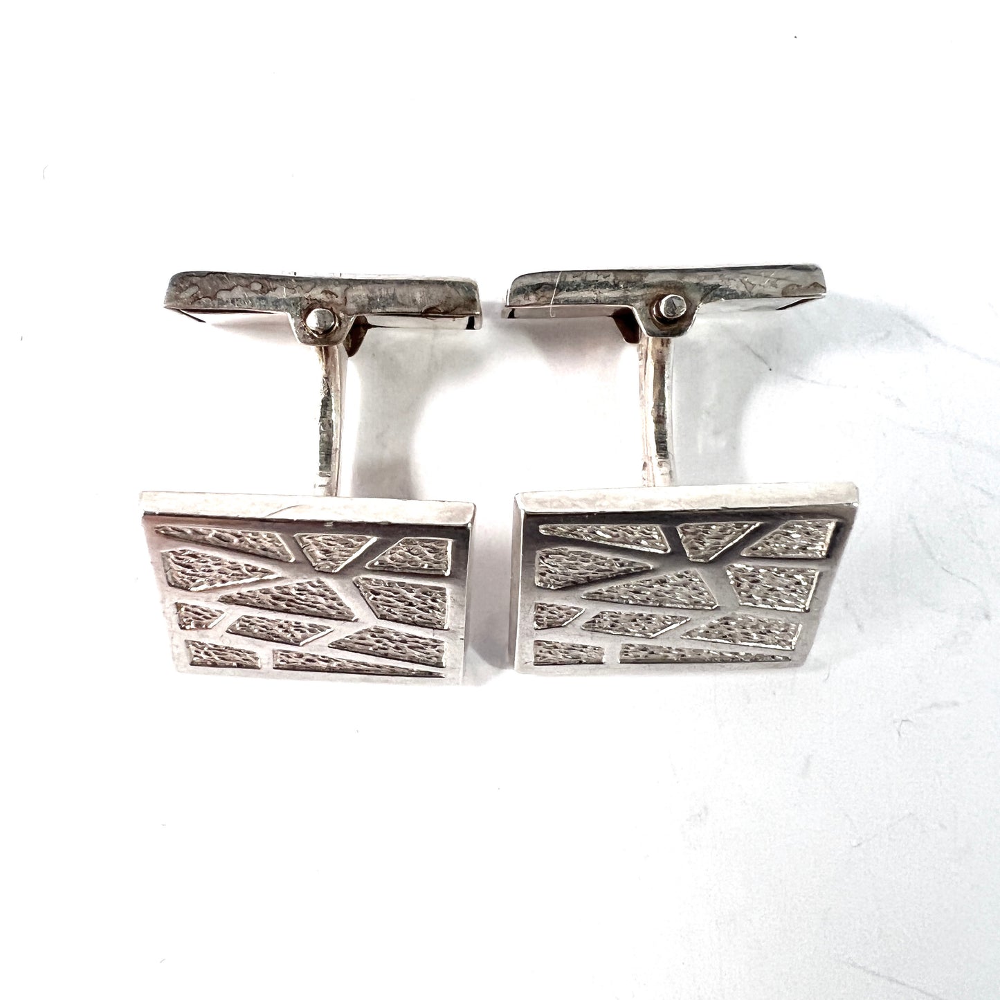 Salovaara, Finland 1966. Vintage Solid Silver Pair of Cufflinks.