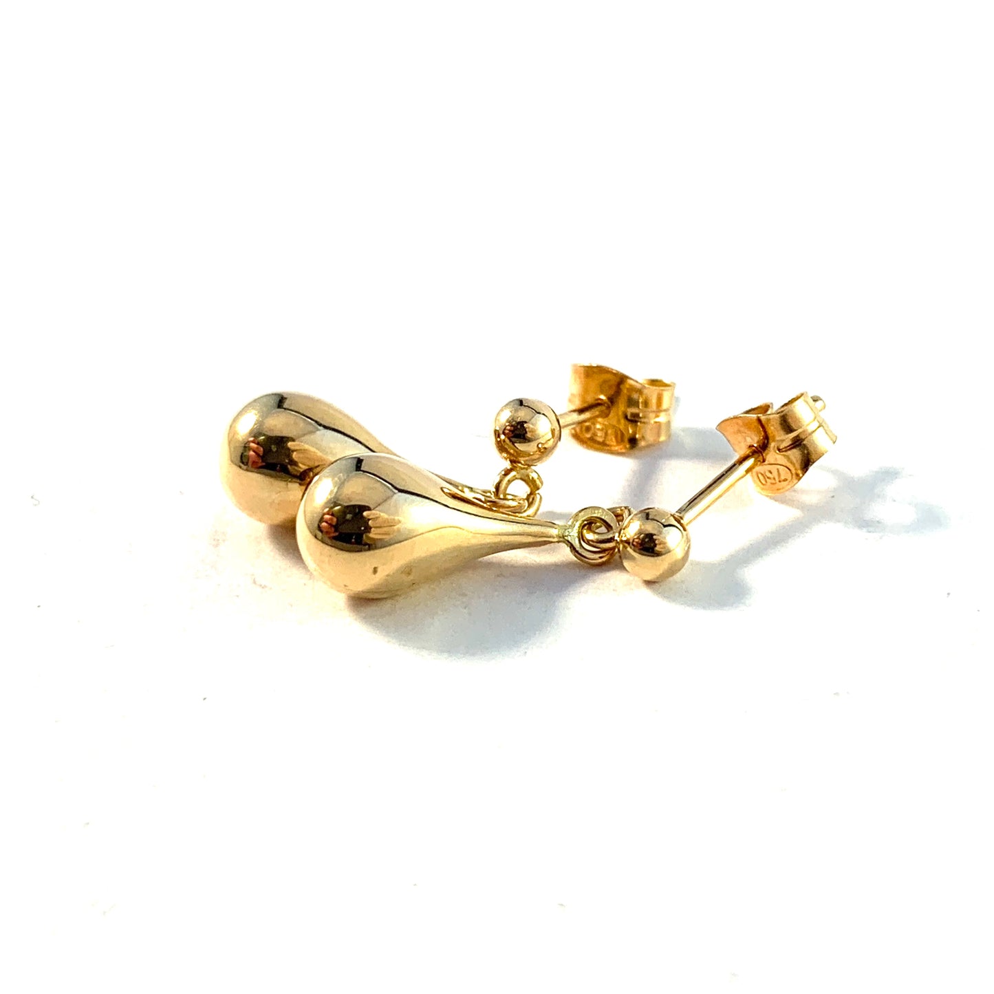 Vintage 18k Gold Drop Earrings.