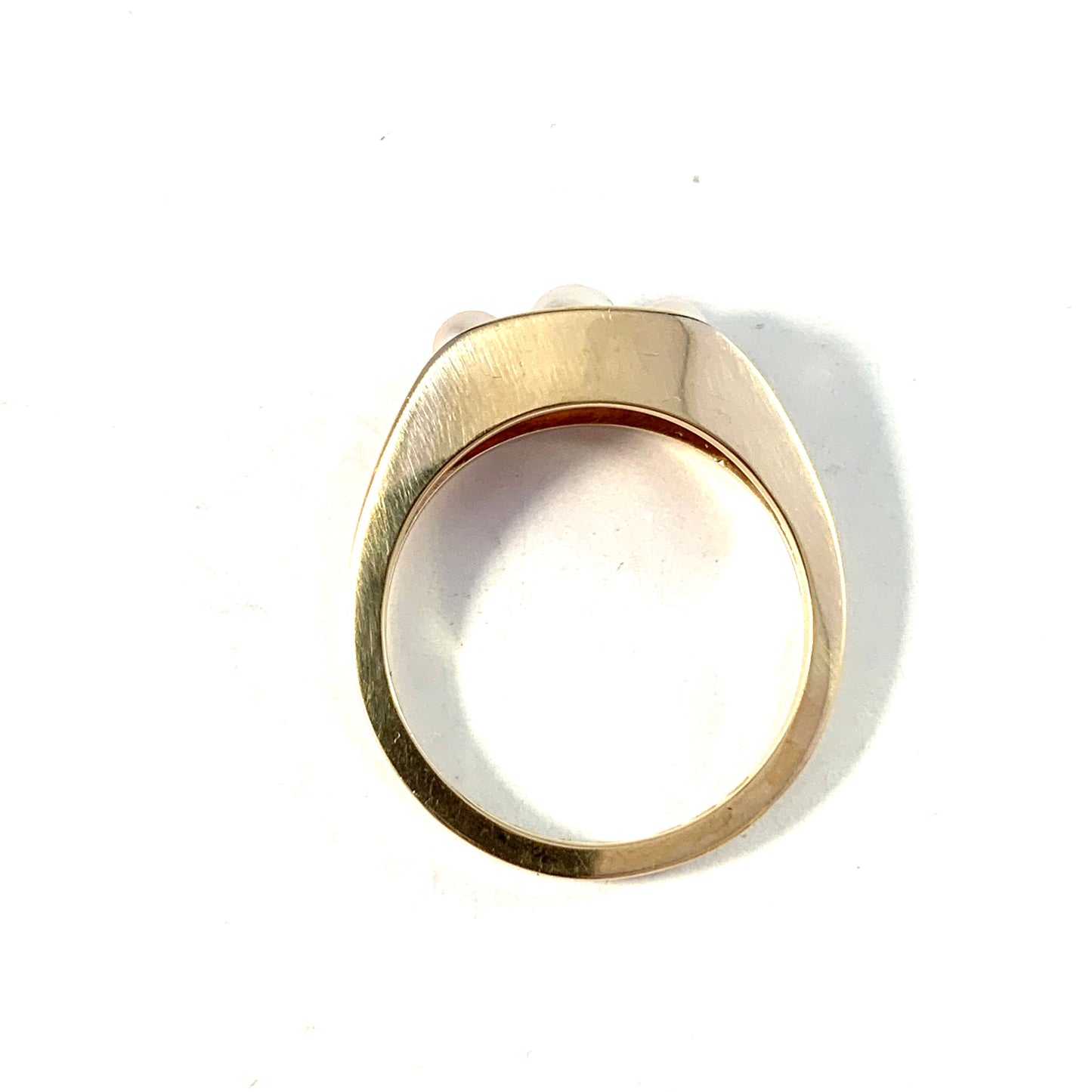 Egon Pedersen, Denmark. Vintage 14k Gold Cultured Pearl Ring.