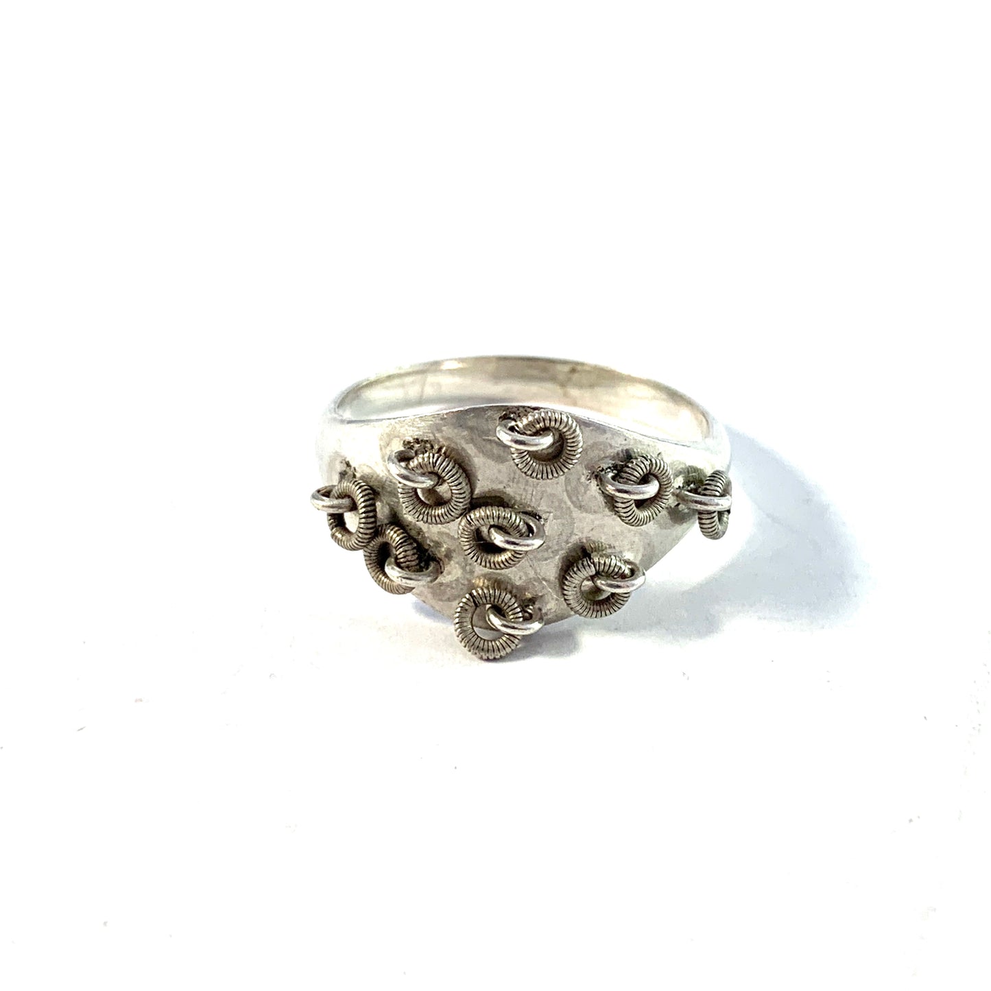 Anton Sandberg, Sweden 1917. Antique Silver Traditional Laplander Ring.