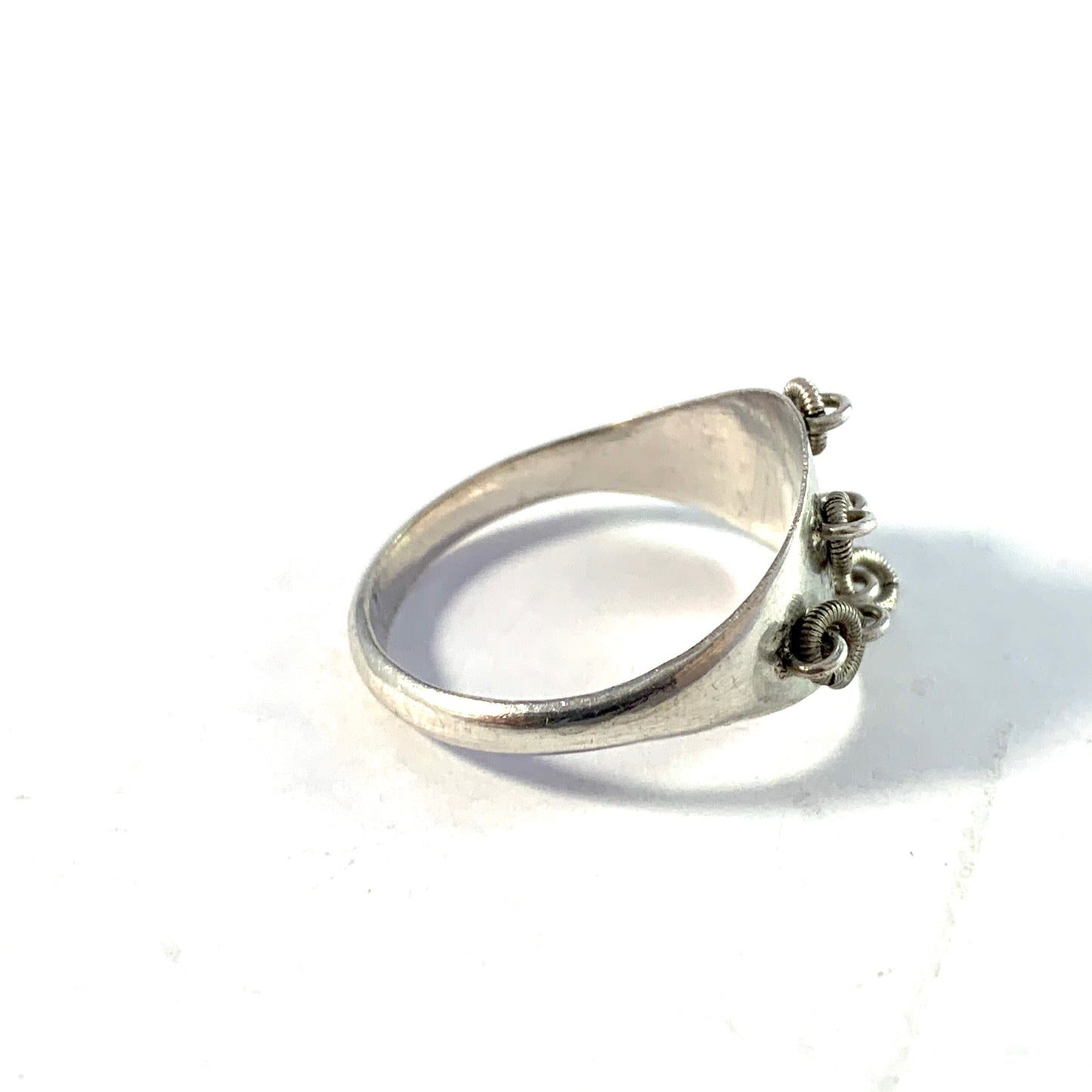 Anton Sandberg, Sweden 1917. Antique Silver Traditional Laplander Ring.