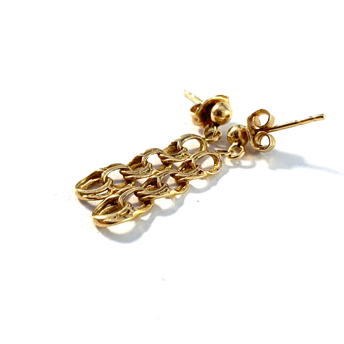 Scandinavia, Vintage 18k Gold Bismarck Earrings.