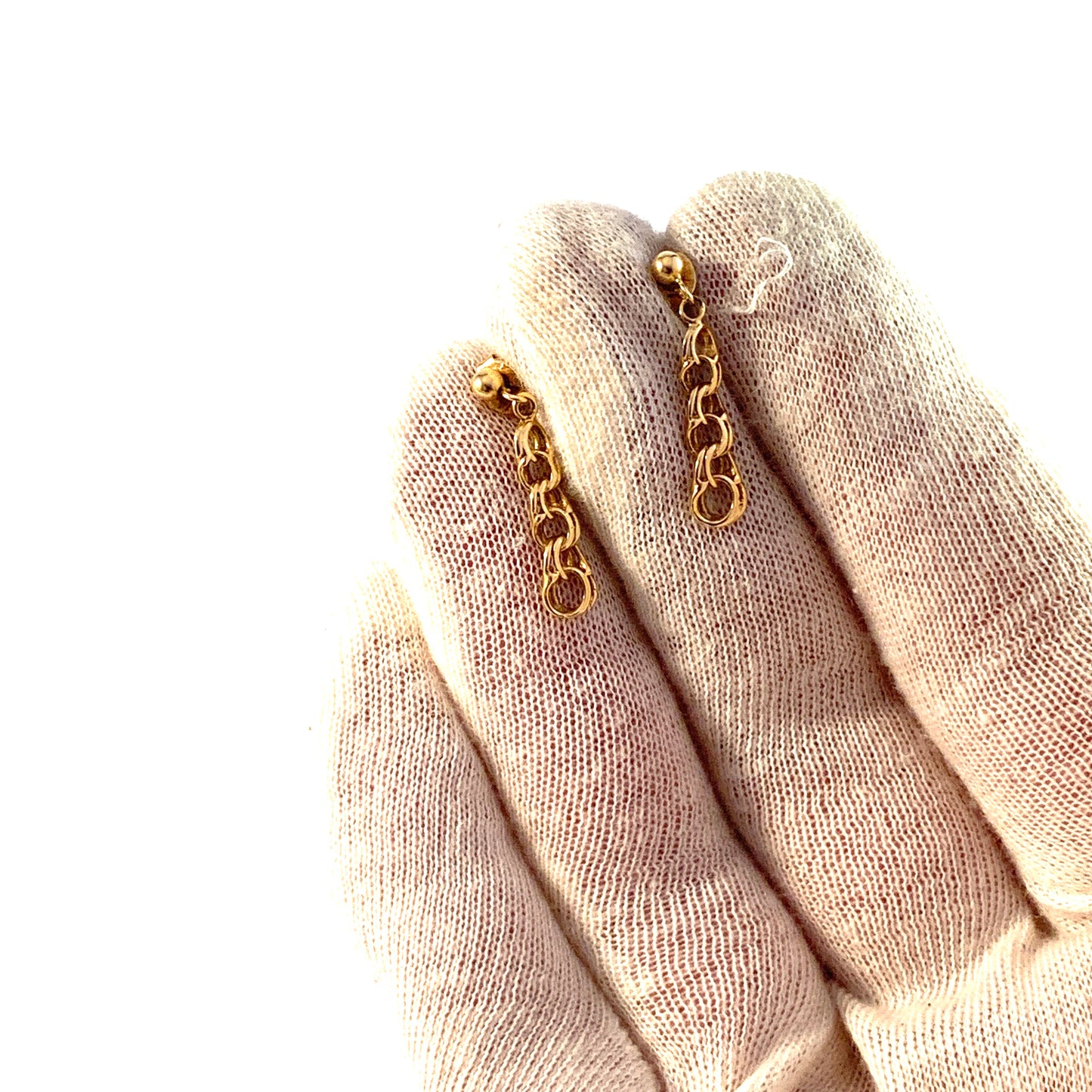 Scandinavia, Vintage 18k Gold Bismarck Earrings.