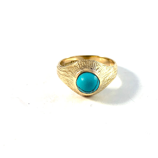 Lars Andersson, Sweden 1985. Vintage 18k Gold Turquoise Ring.