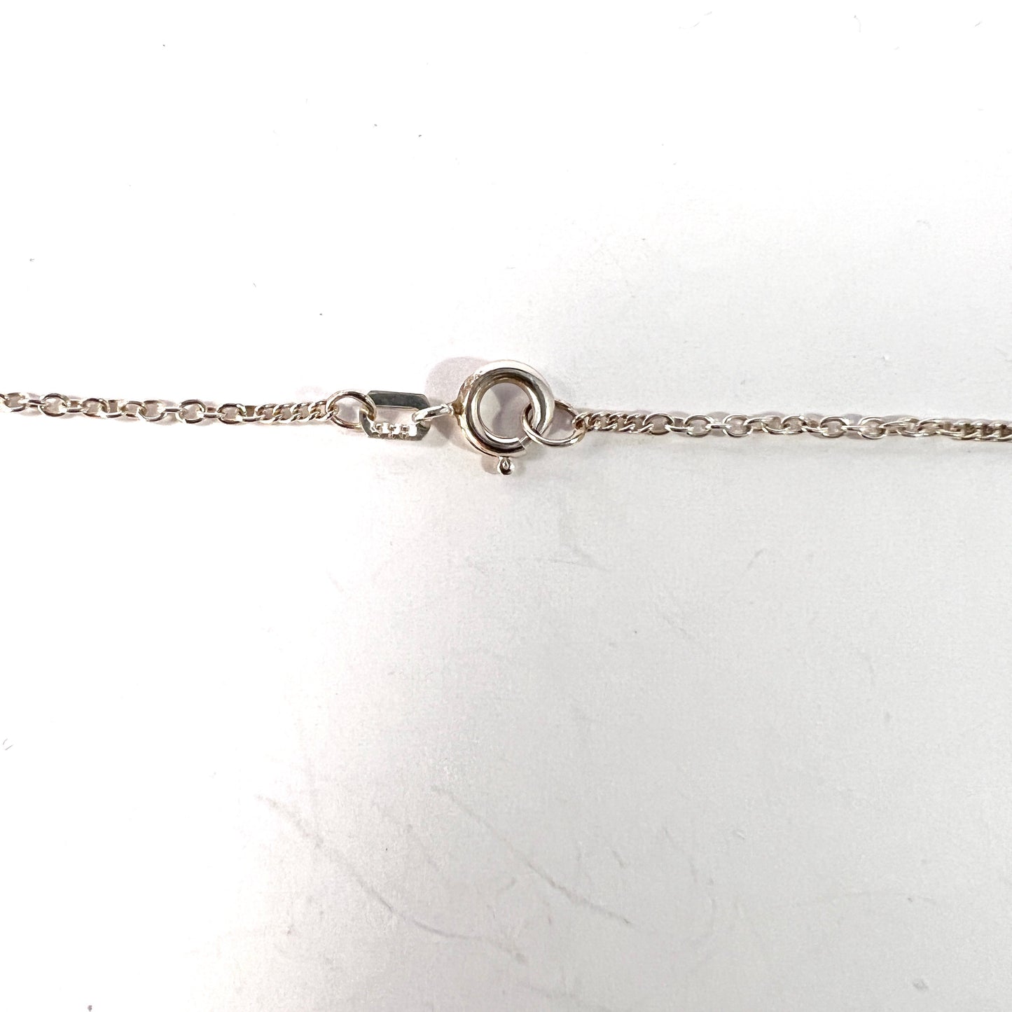 Vintage Mid-Century Bohemian Garnet Cluster 835 Silver Necklace.