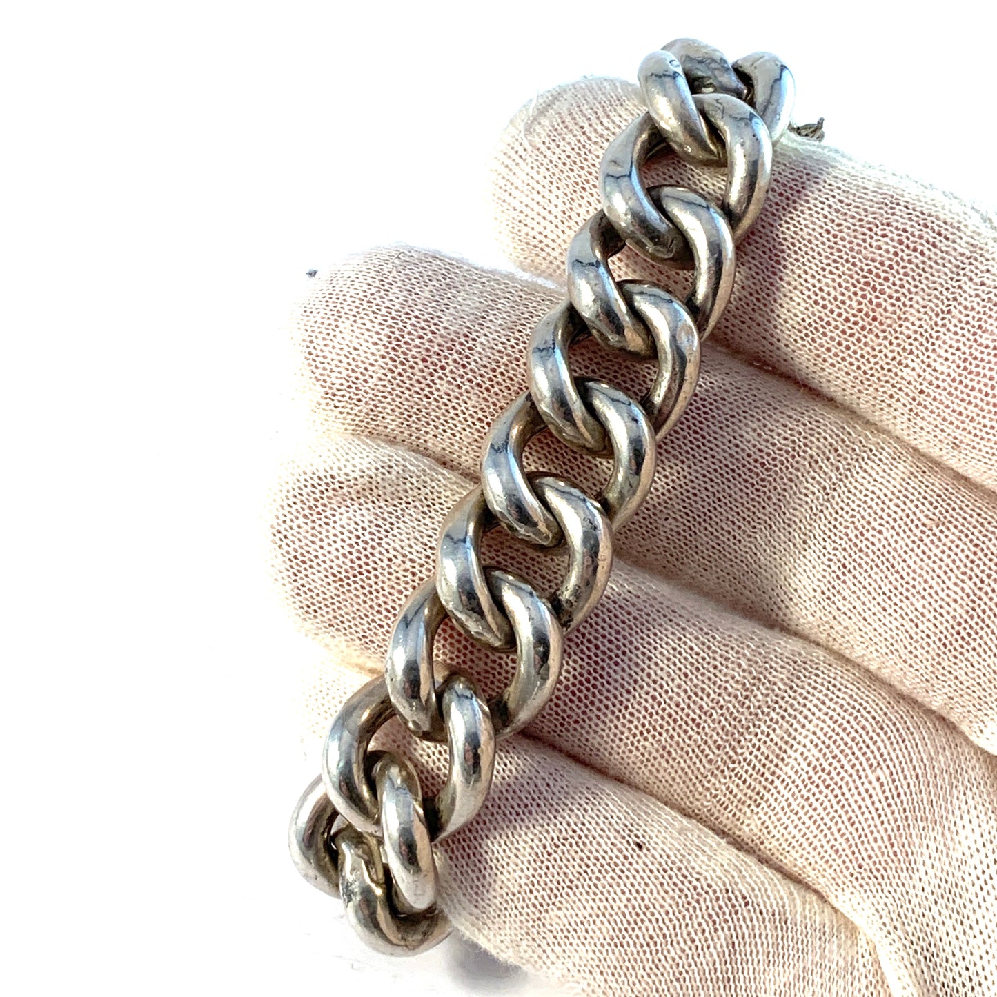 Vintage 1940-50s Hollow 830 Silver Bracelet.