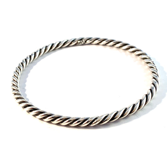 Vintage 1960-70s. Solid 835 Silver Bangle Bracelet.