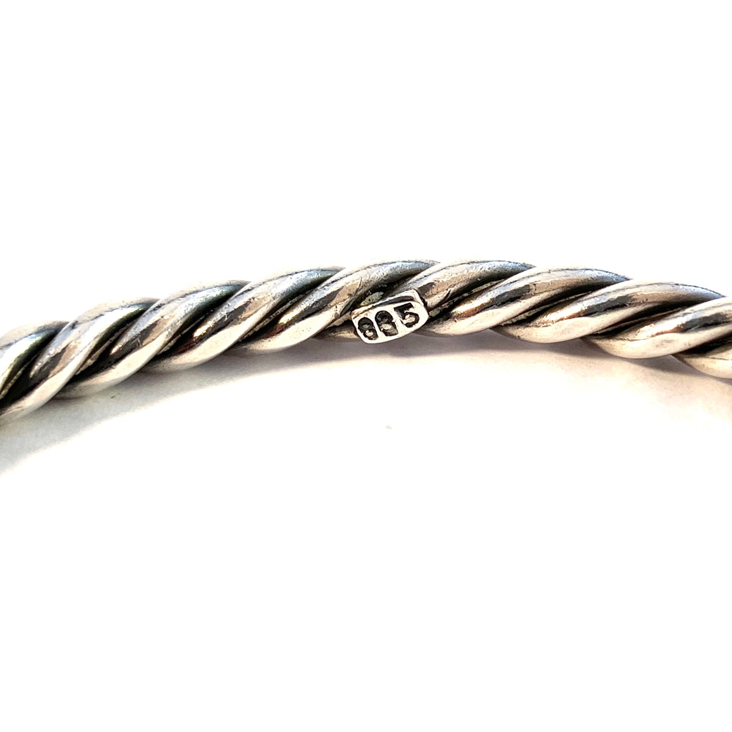 Vintage 1960-70s. Solid 835 Silver Bangle Bracelet.