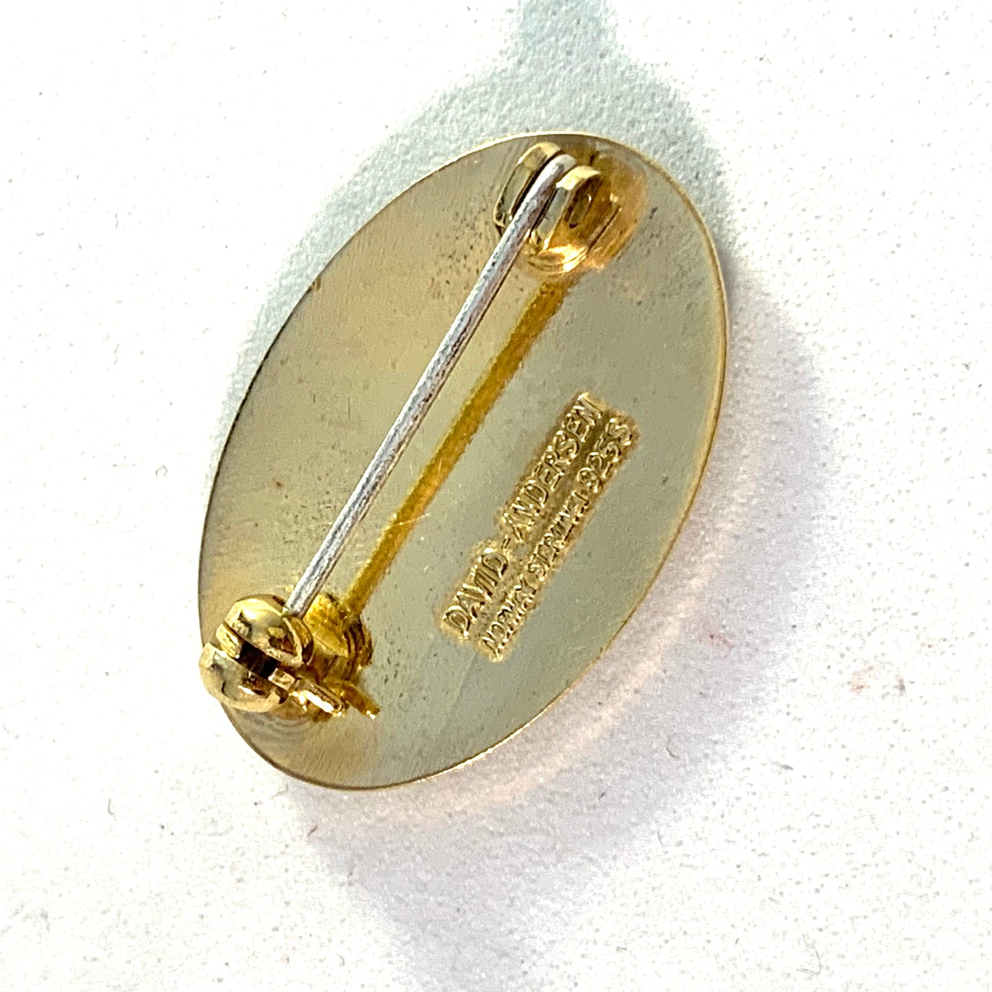 David-Andersen, Norway Vintage Sterling Silver Enamel Flower Brooch Pin.