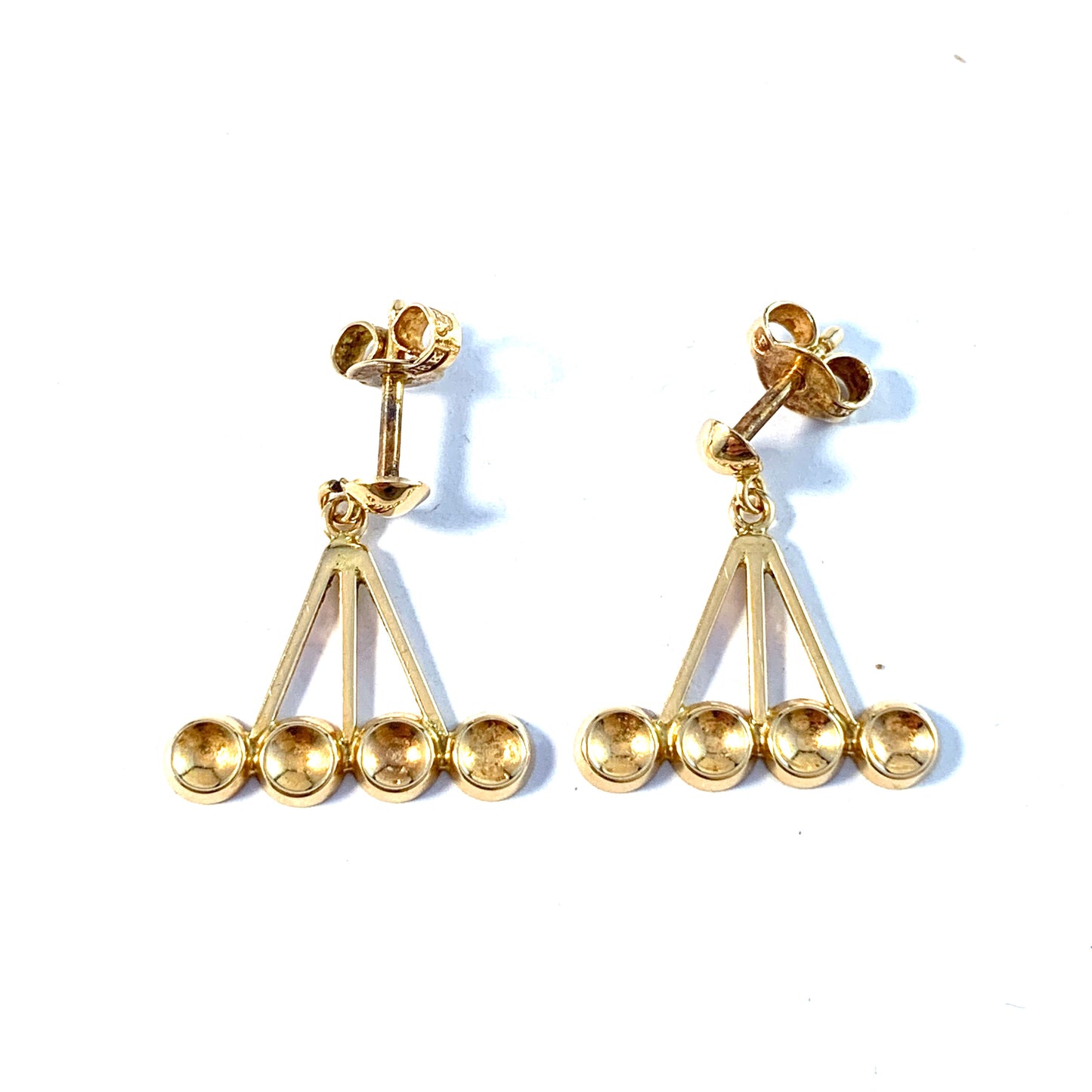 Ekström, Sweden 1970s. Vintage 18k Gold Earrings.