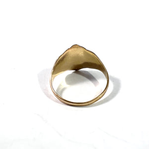 Sweden c 1850. Antique Victorian 18k Gold Garnet Ring.