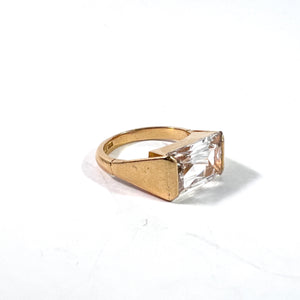 F O Hällström, Sweden 1944. WW2-Era 18k Gold Rock Crystal Ring. 5.7gram