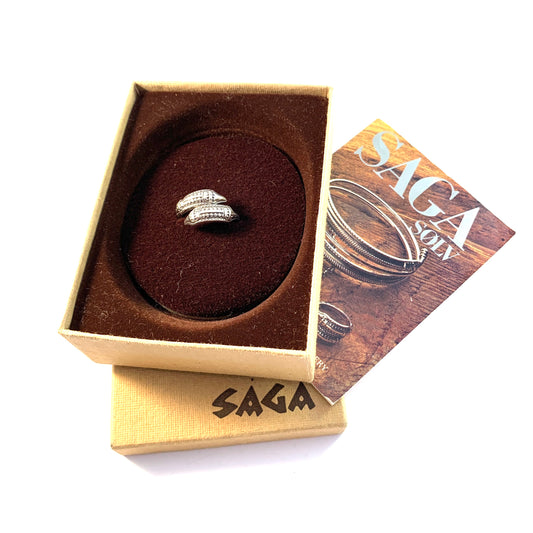 David Andersen, Norway 1960s Viking Saga Series Sterling Silver Ring. Box and Book.