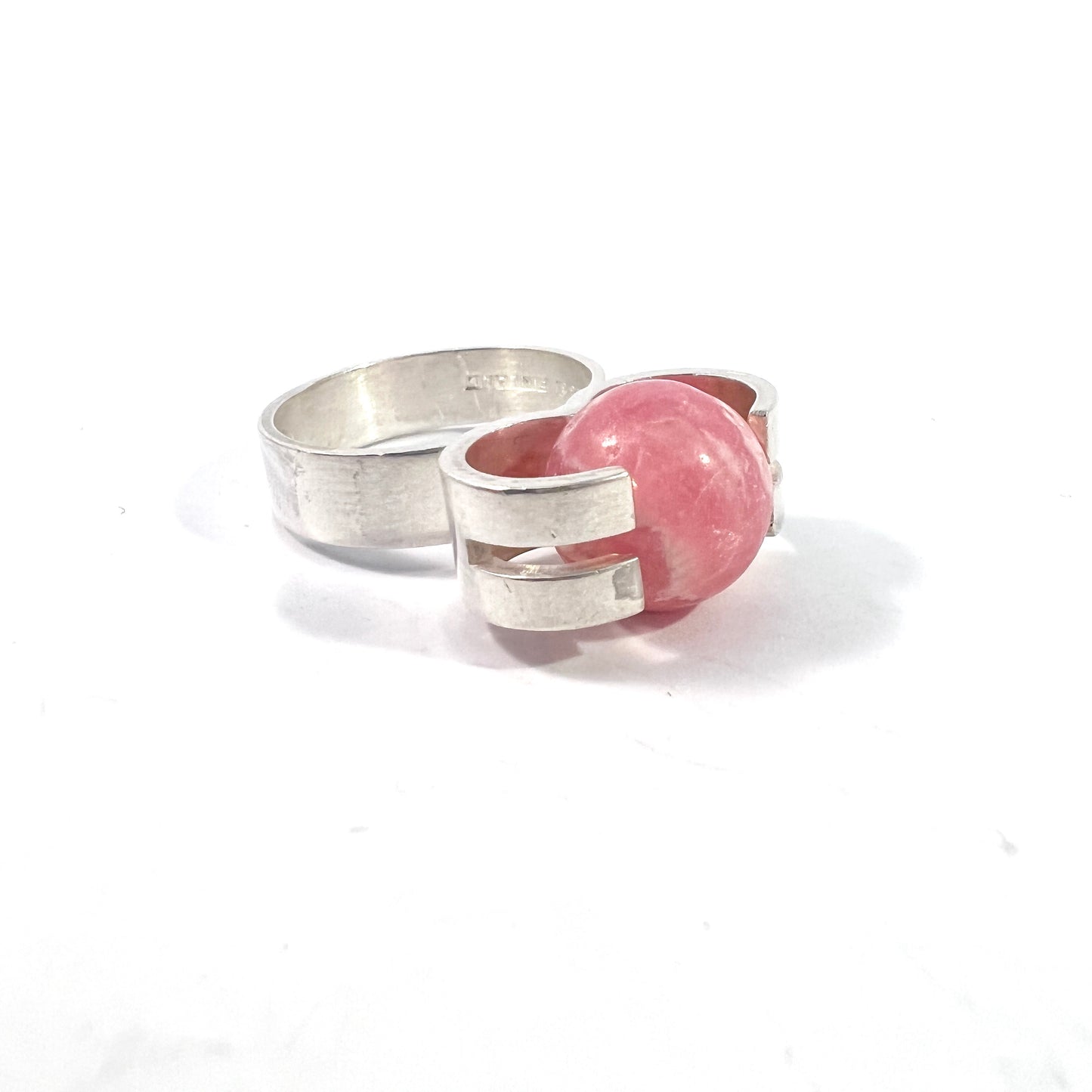 Elis Kauppi,  Kupittaan Kulta Finland 1960s. Sterling Rose Quartz Ring