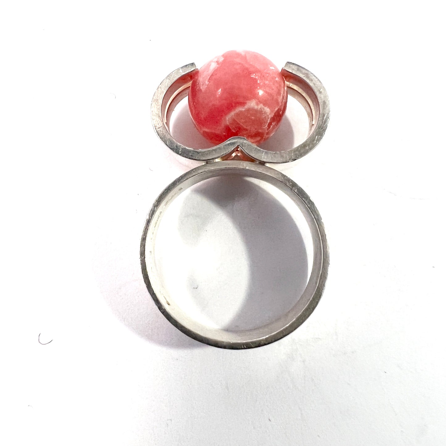 Elis Kauppi,  Kupittaan Kulta Finland 1960s. Sterling Rose Quartz Ring