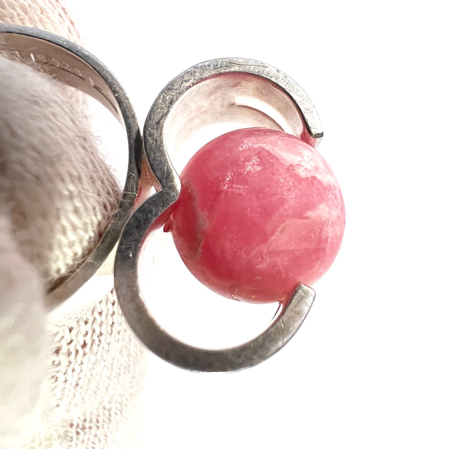 Elis Kauppi,  Kupittaan Kulta Finland 1960s. Sterling Rose Quartz Ring