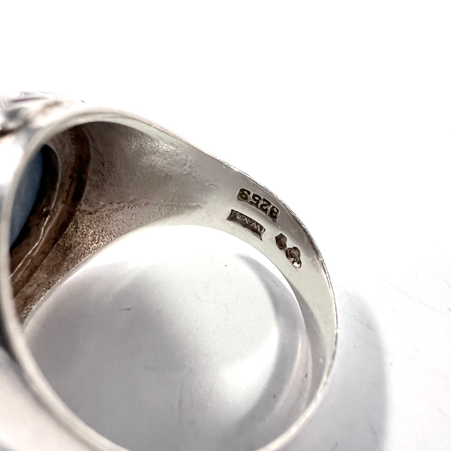 Wiktorsson, Sweden 1960s. Vintage Sterling Silver Bergslagen-stone Unisex Ring.