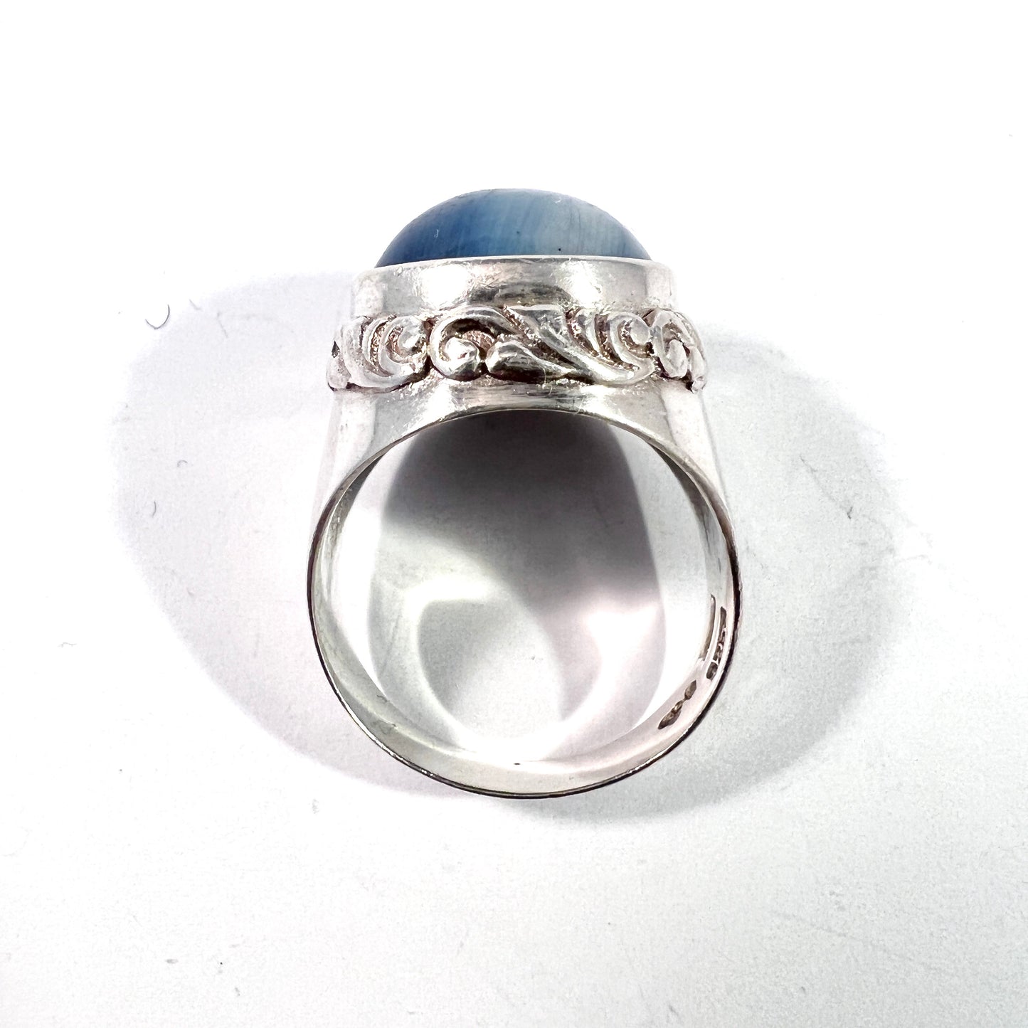 Wiktorsson, Sweden 1960s. Vintage Sterling Silver Bergslagen-stone Unisex Ring.