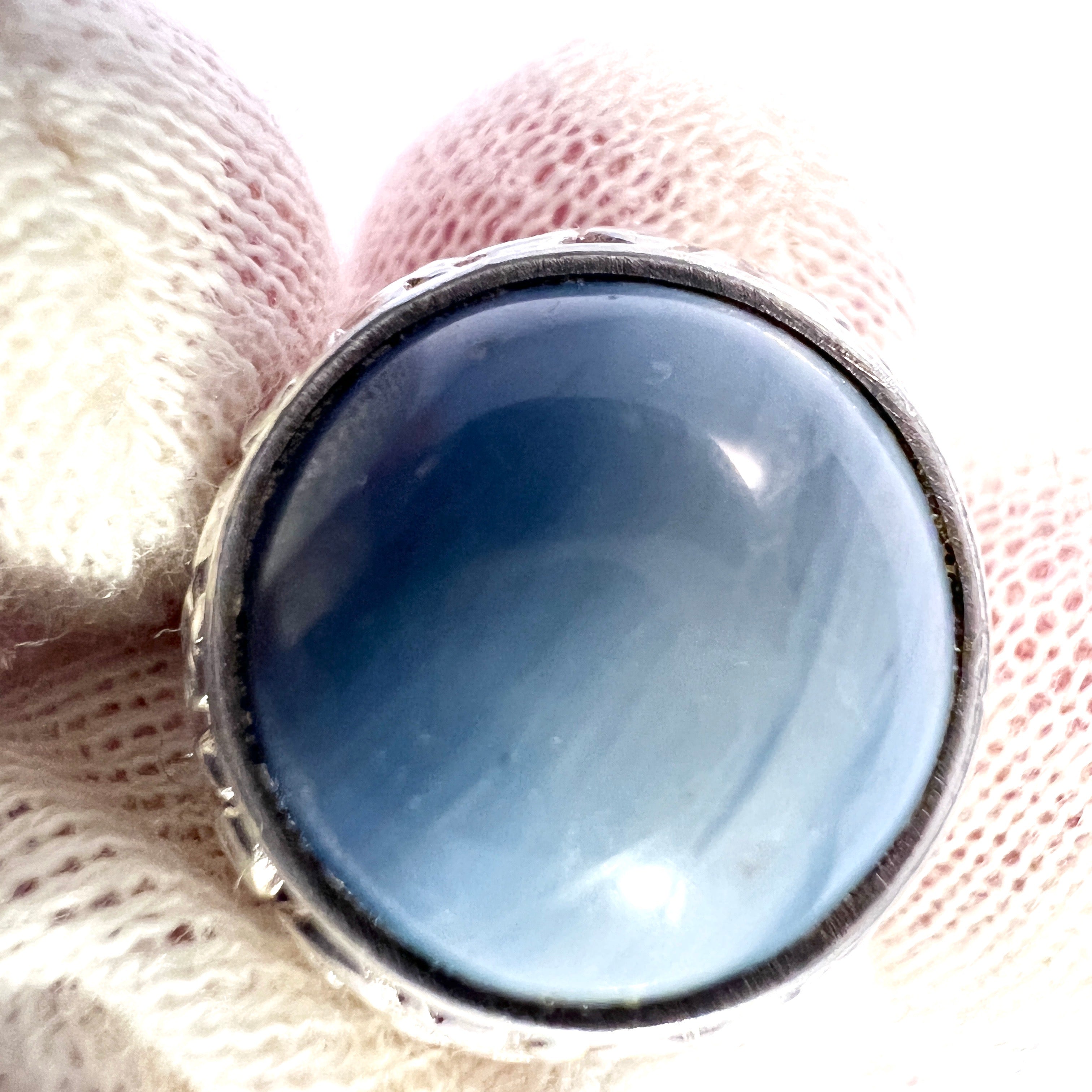 Wiktorsson, Sweden 1960s. Vintage Sterling Silver Bergslagen-stone Unisex Ring.