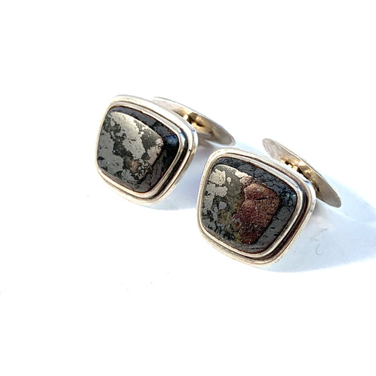 Victor Janson, Sweden 1969. Sterling Silver Iron Ore Cufflinks