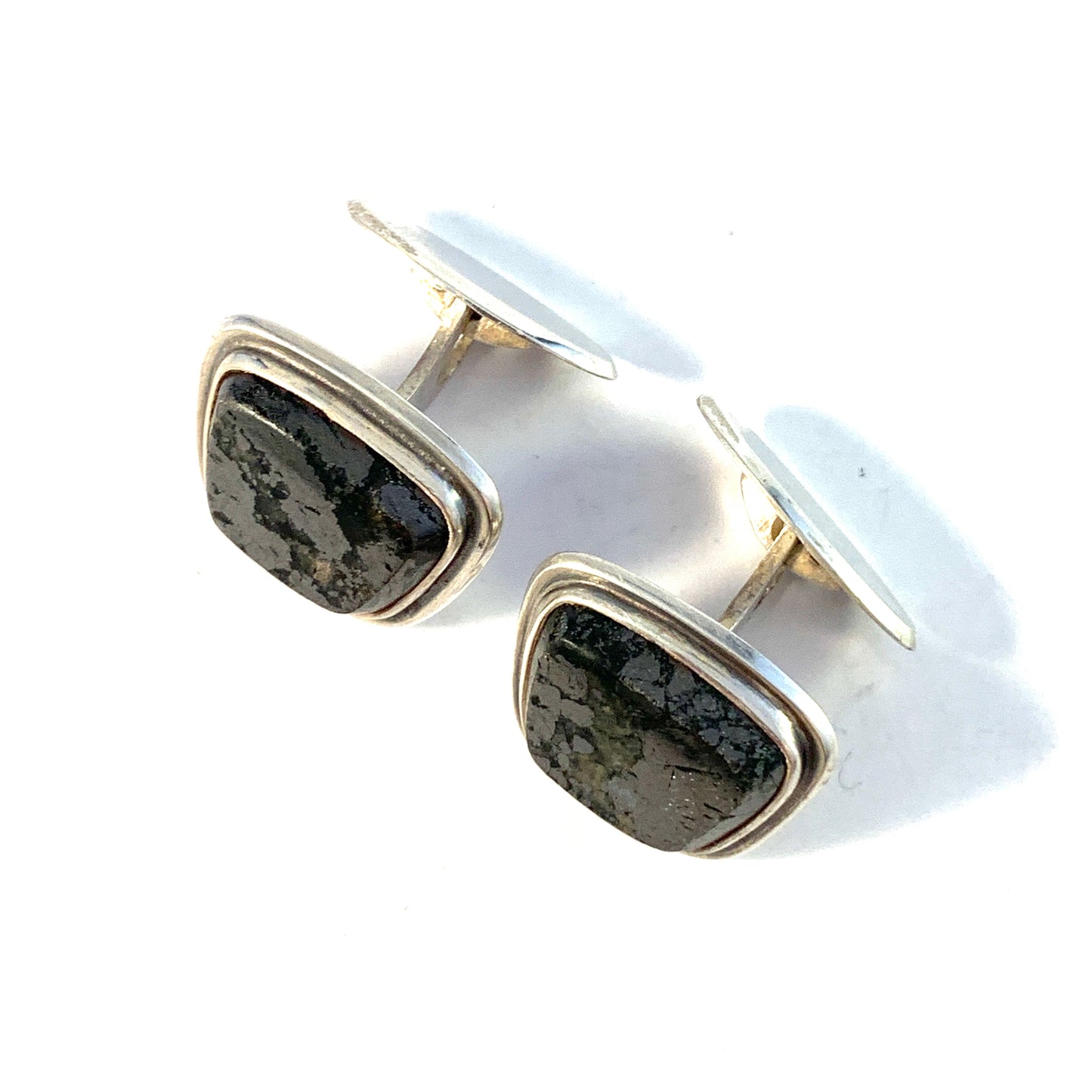 Victor Janson, Sweden 1969. Sterling Silver Iron Ore Cufflinks