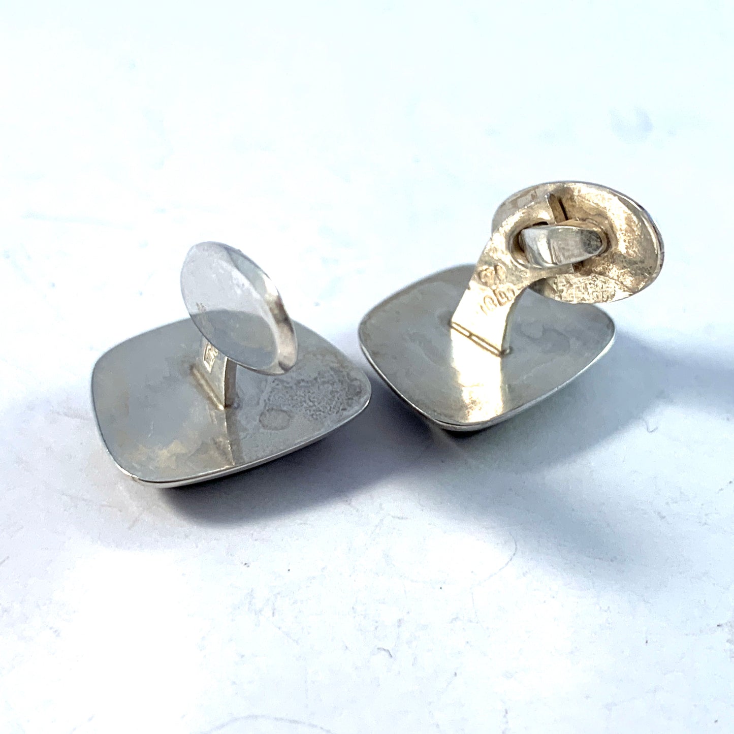 Victor Janson, Sweden 1969. Sterling Silver Iron Ore Cufflinks