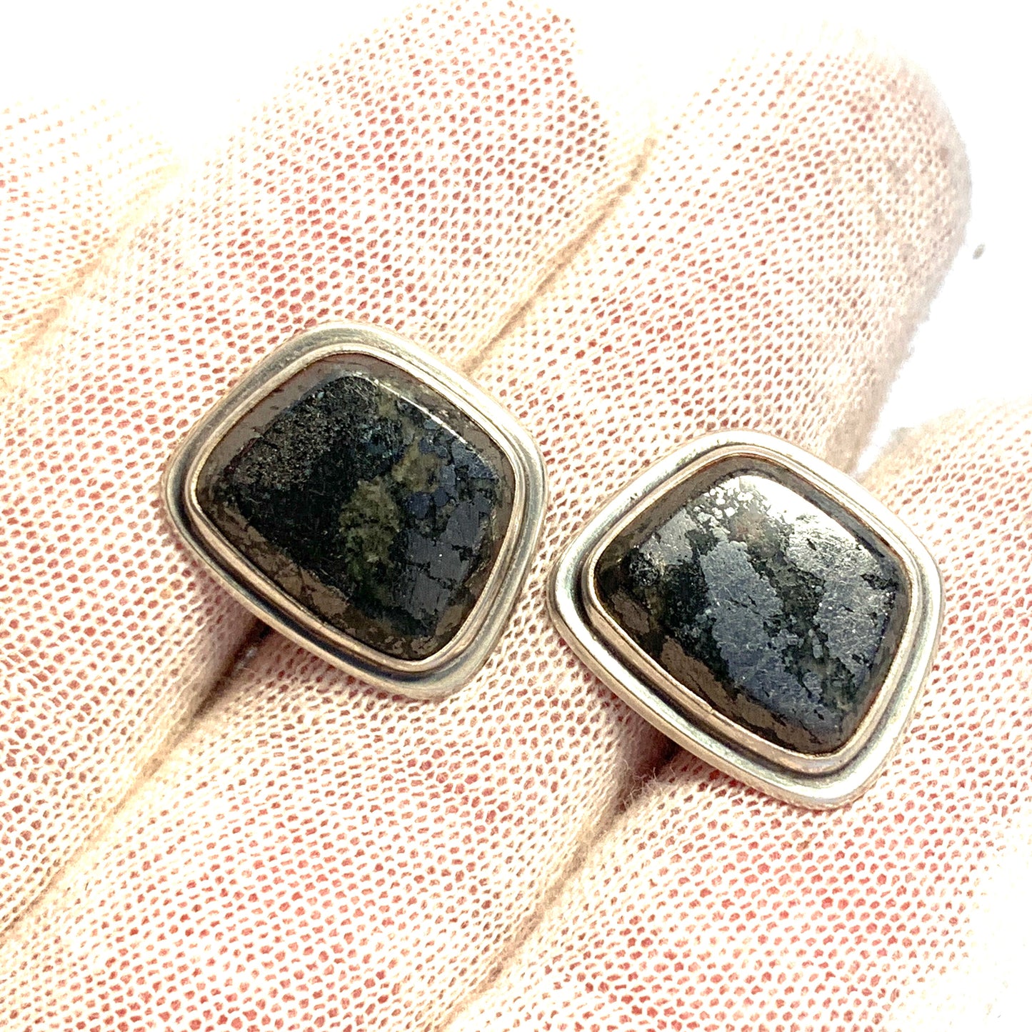 Victor Janson, Sweden 1969. Sterling Silver Iron Ore Cufflinks