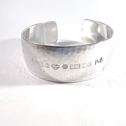 PoB for Ceson Sweden 1976. Bold Sterling Silver Arm Cuff Bracelet.