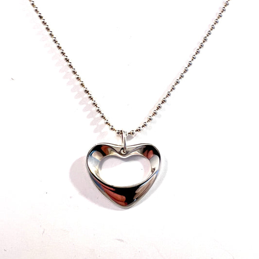 Georg Jensen, Denmark. Sterling Silver Artist Heart Pendant 2008. Henning Koppel.