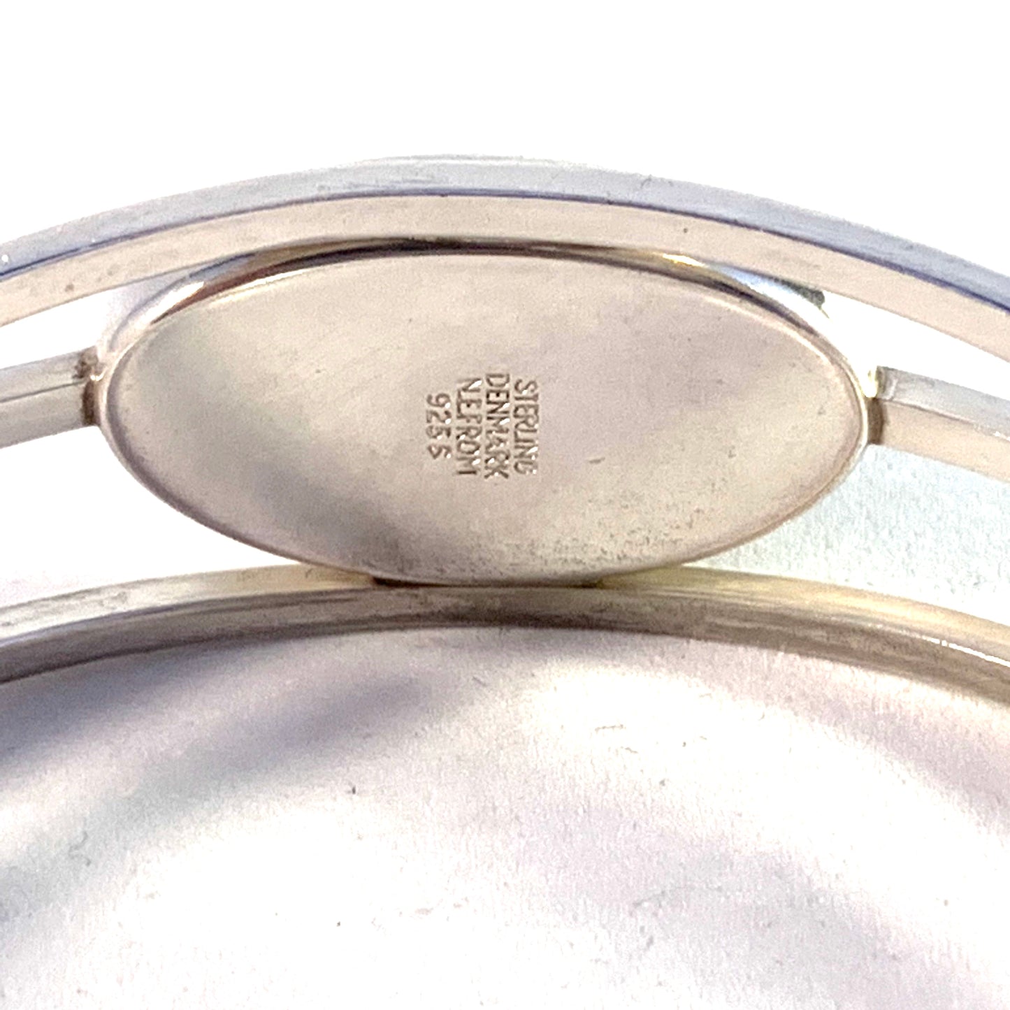 Niels Erik From. Denmark 1960s Sterling Silver Amber Cuff Bracelet.