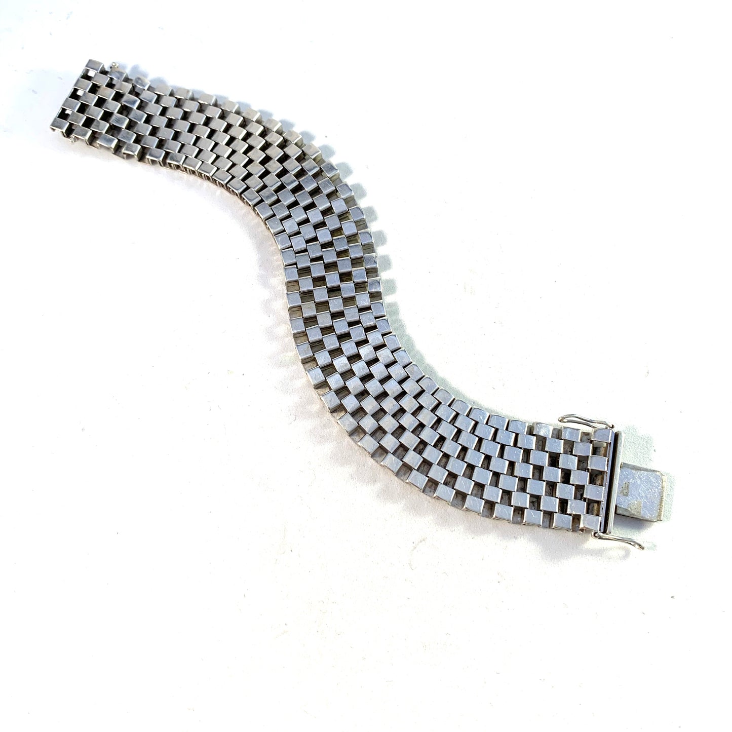 Friedrich Speidel, Germany, 1950s Mid Century Solid 830 Silver Unisex Bracelet. 1.58oz
