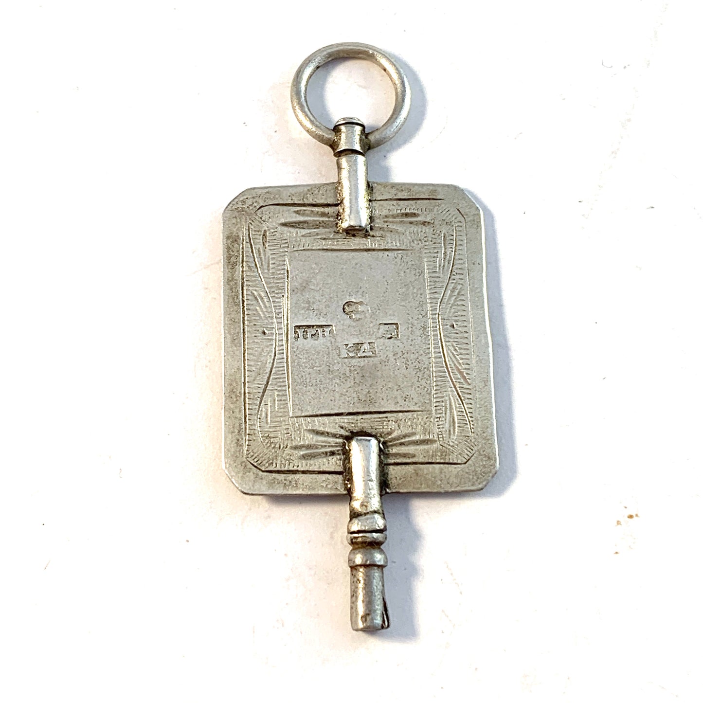 Johan Petter Hjulström, Sweden year 1840. Solid Silver Watch Key Pendant.