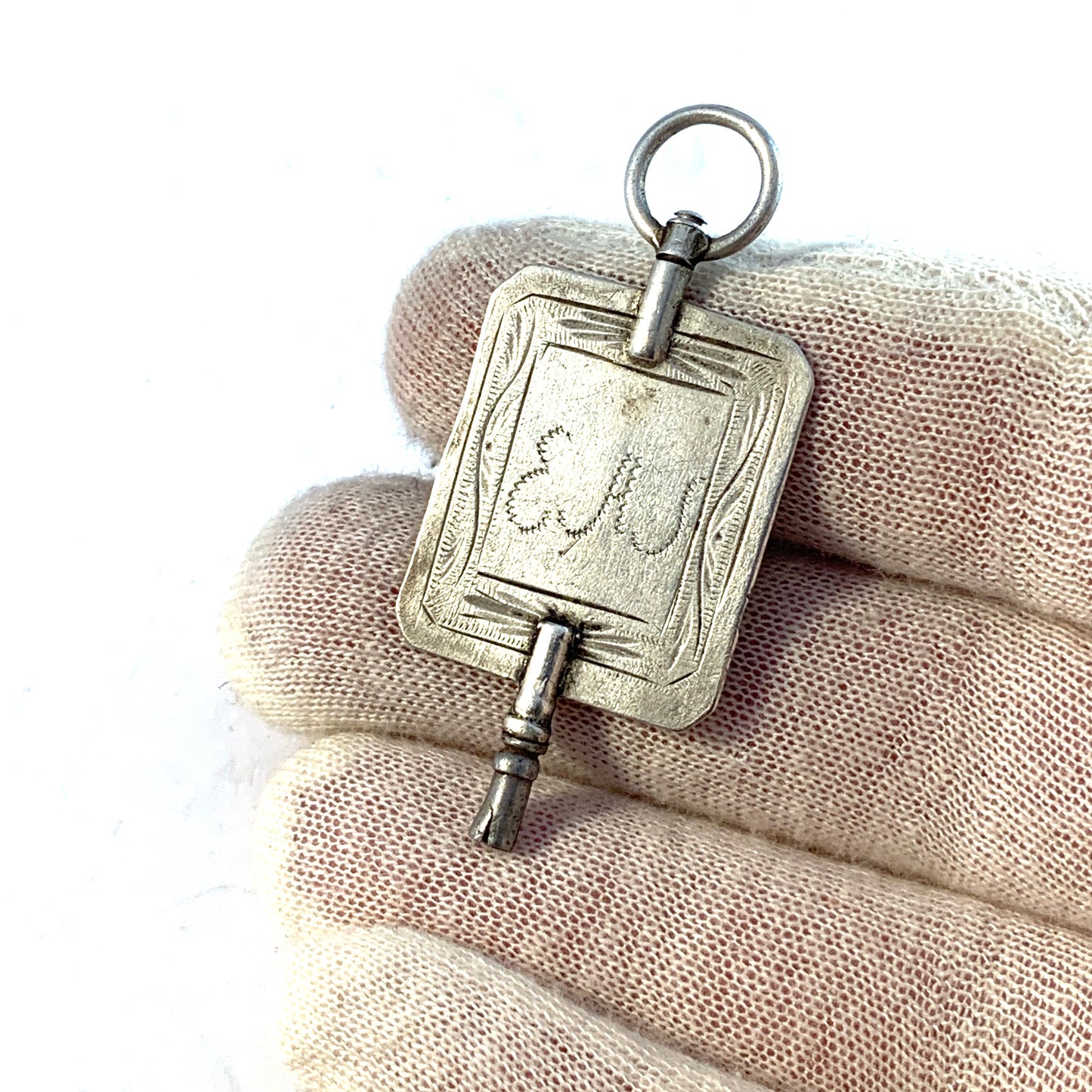 Johan Petter Hjulström, Sweden year 1840. Solid Silver Watch Key Pendant.