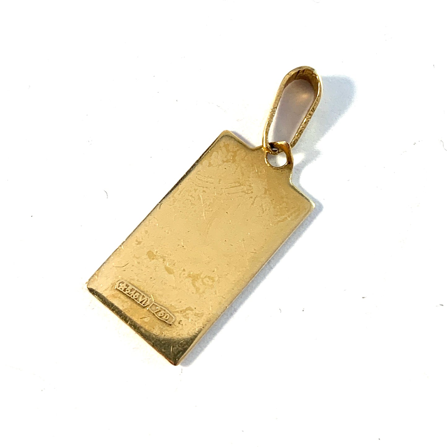 Vicenza, Italy, Vintage 18k Gold Zodiac Gemini Pendant.