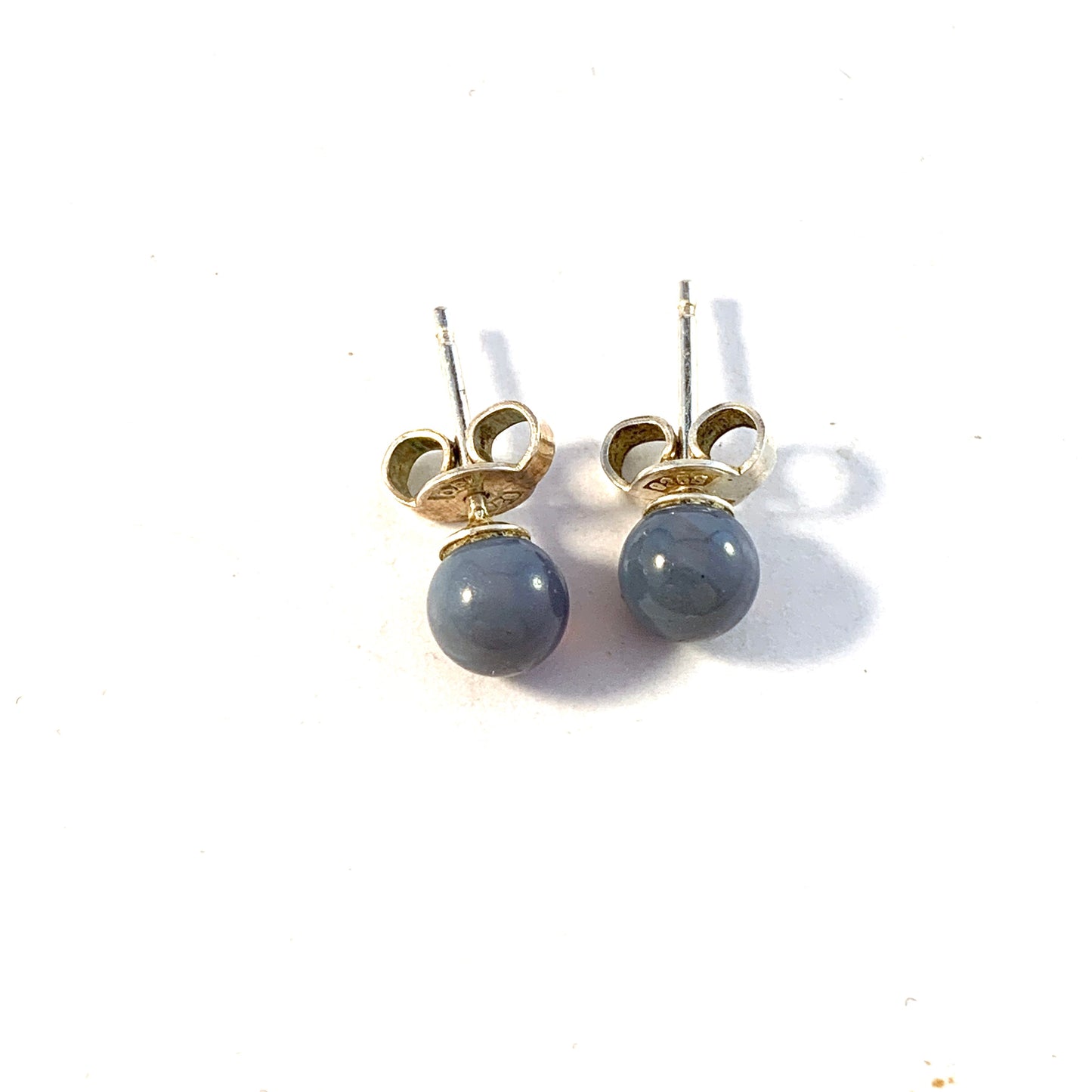 Opifors, Sweden 1970s Sterling Silver Bergslagen-stone Stud Earrings.