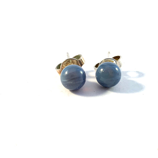 Opifors, Sweden 1970s Sterling Silver Bergslagen-stone Stud Earrings.